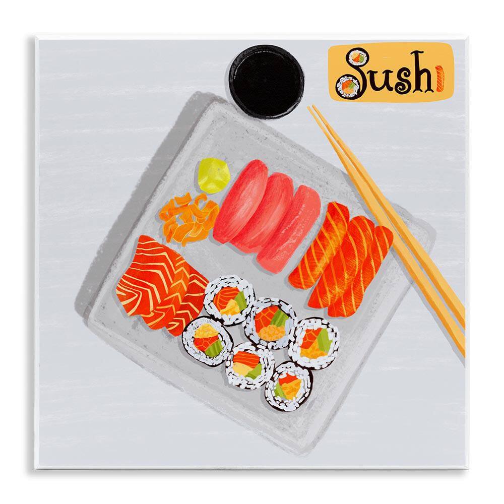 Delicious Sushi Plate by Juliet Rose Philips Unframed Food Graphic Art Print 12 in. x 2 in. price history on PriceWatchPro