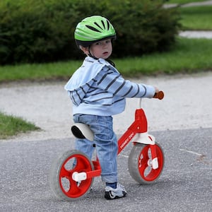 Kids Balance Bike 9 in. Toddler Training Bicycle with Feetrests for 2-Years-5-Years Old Red