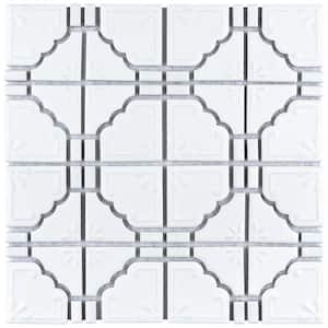 Hudson Moonbeam Matte White 12 in. x 12 in. Porcelain Floor and Wall Mosaic Tile (10.1 sq. ft./Case)