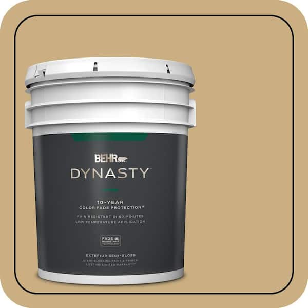 BEHR DYNASTY 5 gal. #S310-4 Perennial Gold Semi-Gloss Exterior Stain-Blocking Paint & Primer
