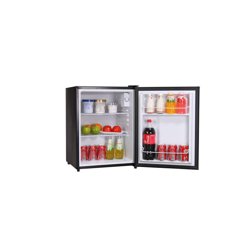 Compact Black Freestanding Smart Refrigerator with Reversible Door