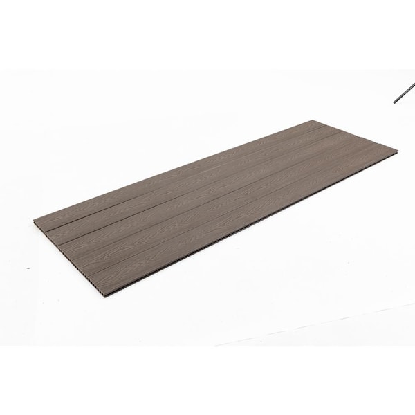 Cesicia 86.61 in. x 5.83 in. x 0.91 in. 17.5 sq. ft. Black Wood Plastic Embossing Composite Decking Boards Floor Tiles (5-Pack)