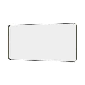 72 in. W x 36 in. H Large Rectangular Framed Wall Mounted Bathroom Vanity Mirror in Brushed Bronze