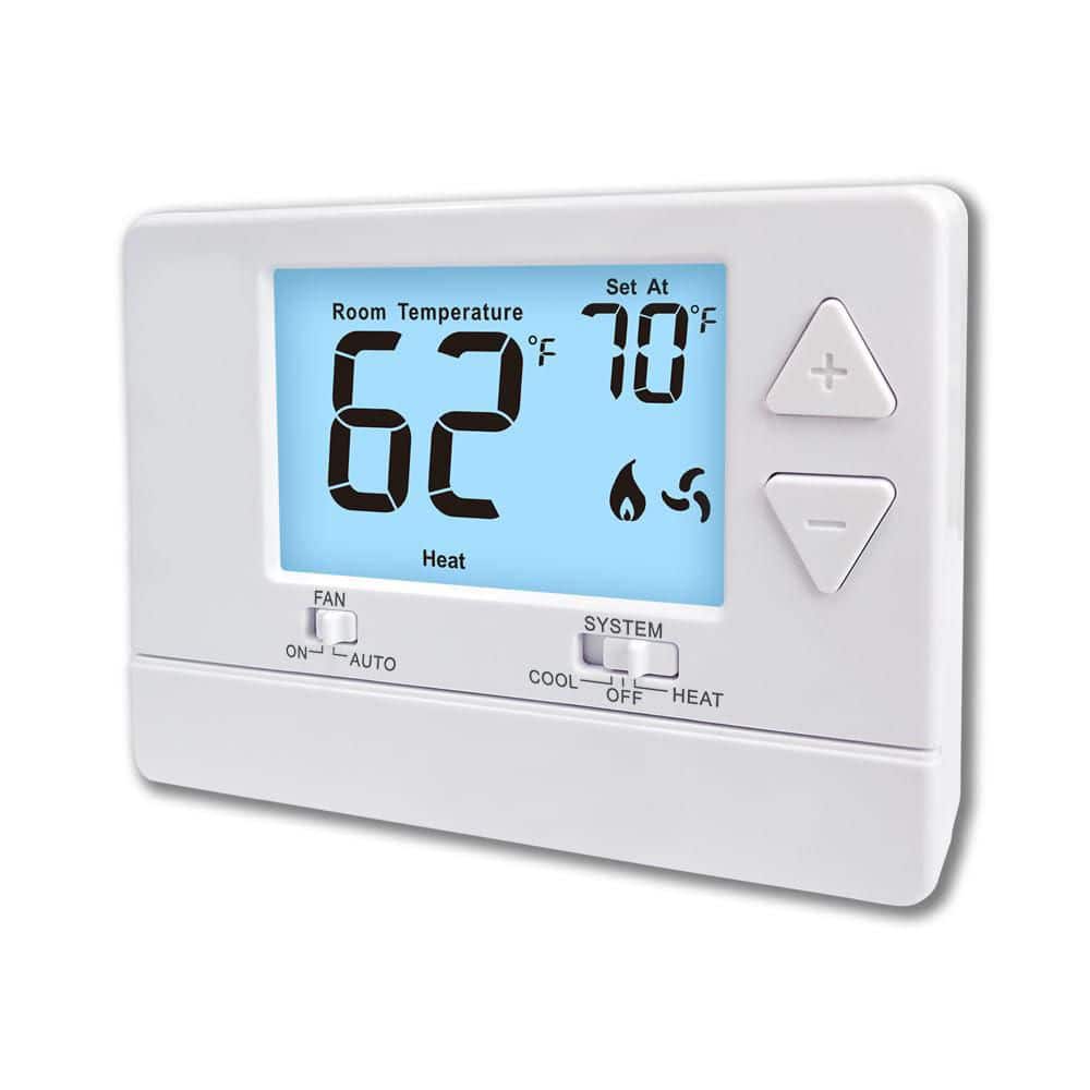 Nonprogrammable Thermostat Digital for Home Single-Stage System 1 Heat 1 Cool Easy Install White Backlight price history on PriceWatchPro