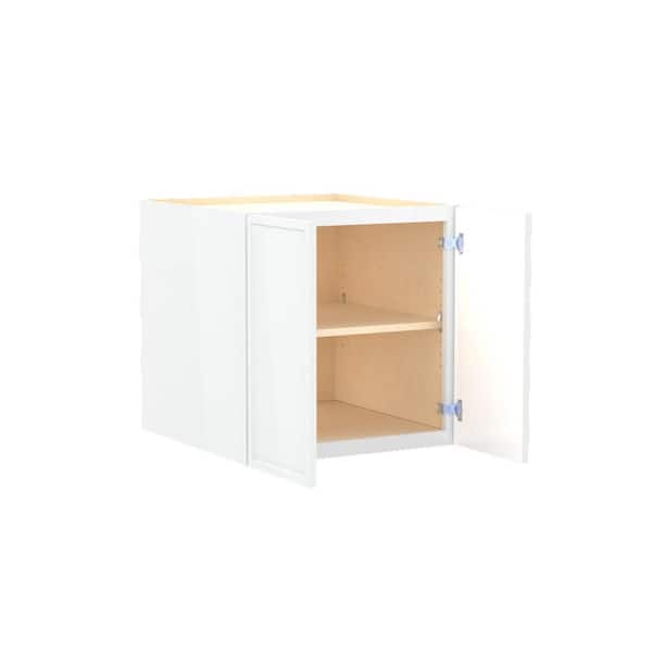 Home Decorators Collection Franklin 27 in. W x 24 in. D x 24 in. H Assembled Plywood Wall Bridge Kitchen Cabinet in Vesper White with Soft Close