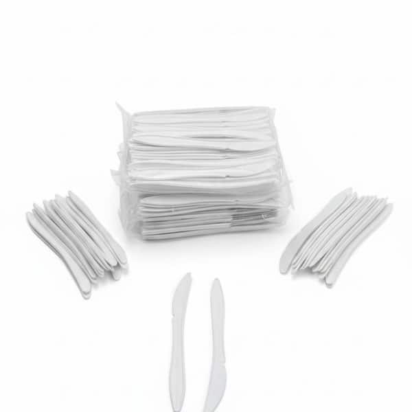 1000-piece Polypropylene Disposable Knife(Medium Weight), 10 Sleeves of 100 Knives