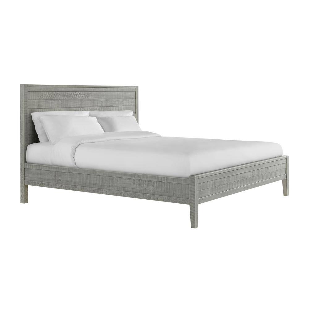 Arden Driftwood Gray Pine Wood 4-Piece King Bedroom Set