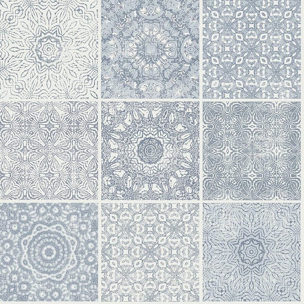 Midbec Tapeter Tile Blue Mosaic Blue Paper Strippable Roll (Covers 56.4 sq. ft.)