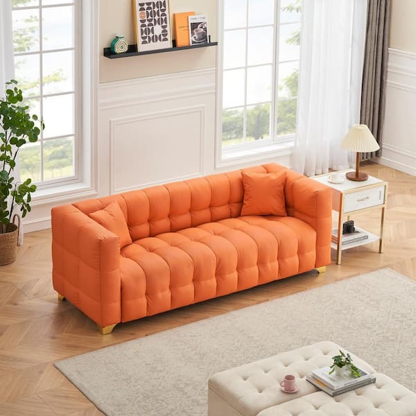 Z-joyee 80 in. Wide Square Arm Faux Leather Rectangle Modern
