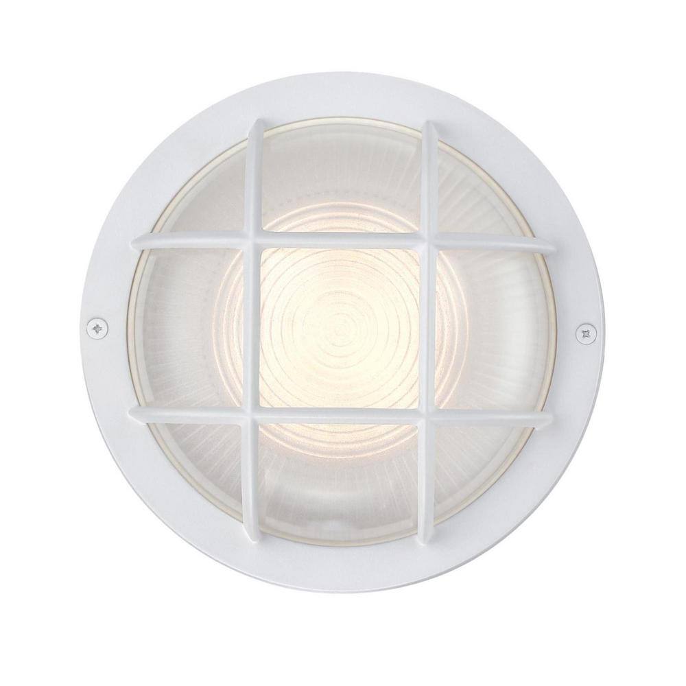 Textured White Dimmable LED Outdoor Wall Light with Cage Shade