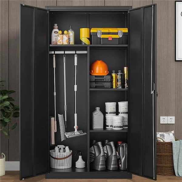 CSC DECOR INC Black 70.8 in. H Metal Storage Cabinet with