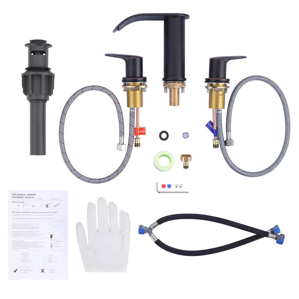 Oil Rubbed Bronze 8 in. Widespread Waterfall Bathroom Faucet