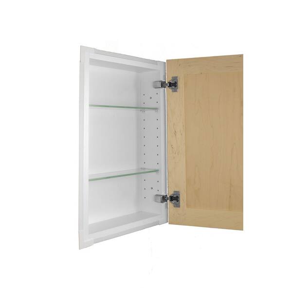 WG Wood Products 15.5 in. W x 35.5 in. H Fieldstone Shaker Style Frameless Beige Unfinished Wood Recessed Medicine Cabinet without Mirror