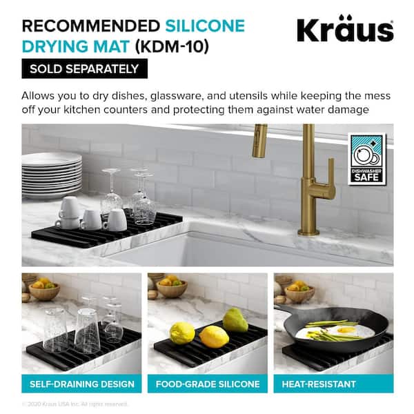 KRAUS Standart PRO All-in-One Undermount The Steel 32 in. Kitchen Single Steel Faucet in Sink Bowl Home Depot with Stainless KHU100-32-1610-53SS - Stainless