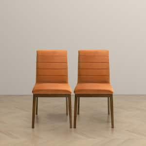 Oakland Burnt Orange Velvet Modern Dining Side Chair Set of 2