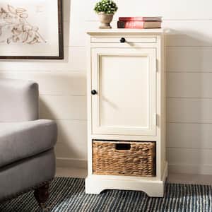 Raven Rustic Off-White Storage End Table
