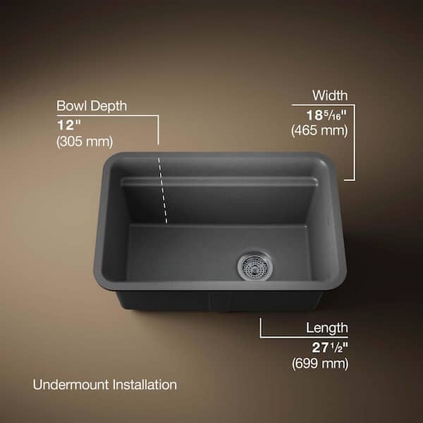 KOHLER Cairn 18-5/16 in. x 27-1/2 in. x12-5/8 in. Composite