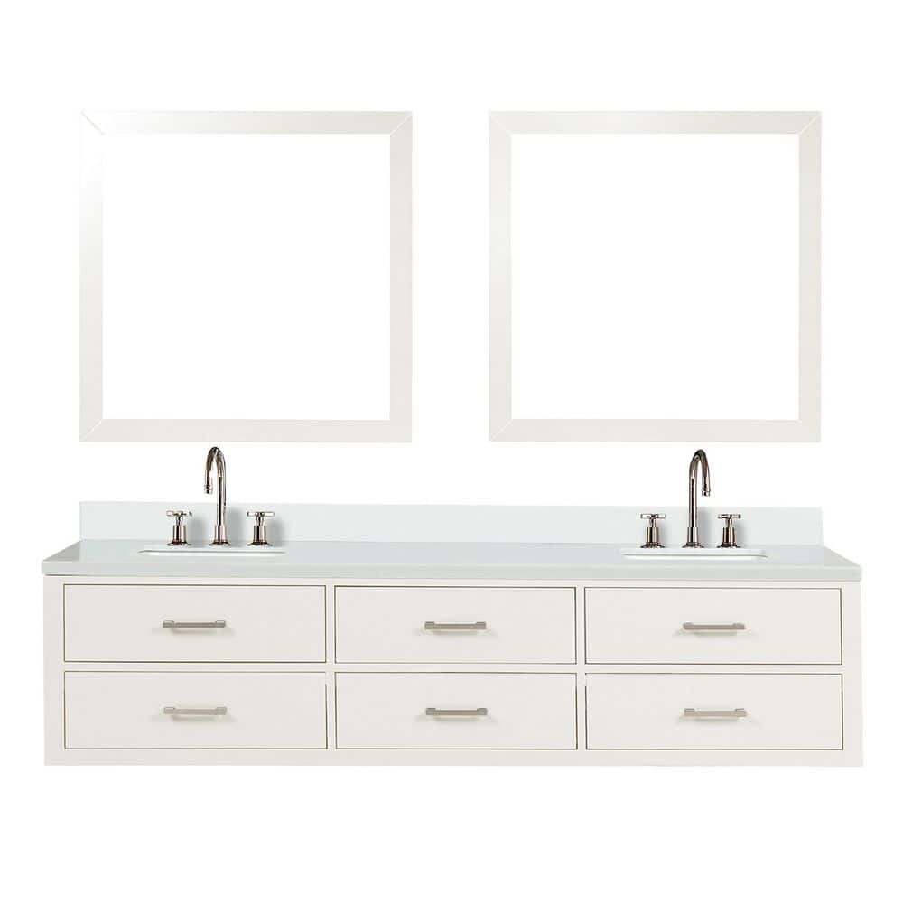 Sherman 80 in. W x 22 in. D White Double Bath Vanity with Cultured Marble Top, Faucet Set, and 36 in. Mirror price history on PriceWatchPro