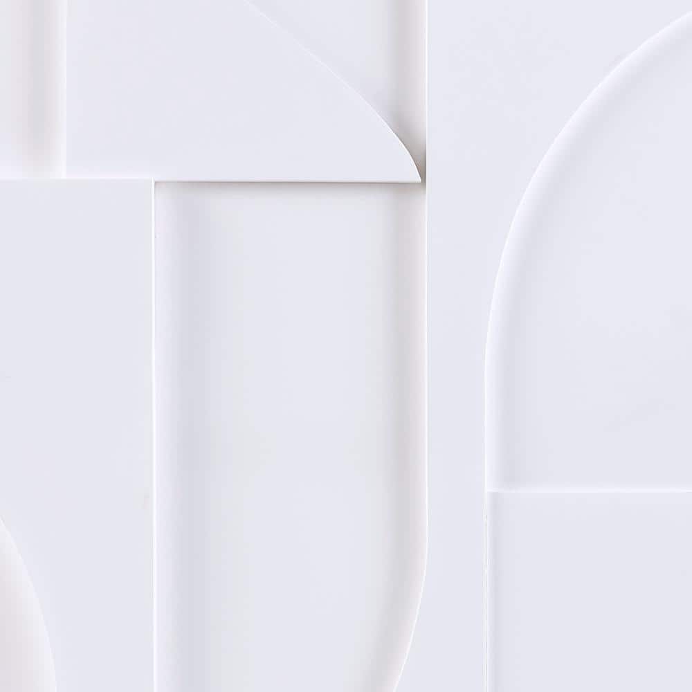 Neutral Geometric Carved MDF Wood 3-Piece Wall Art Set