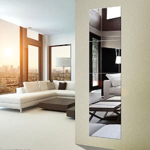 EDGEWOOD Frameless Wall Mirror Tiles Stick Full Length Glass for Door,  Living Room, Bedroom, Home Gym, 11.5x11.5 - 20PCS