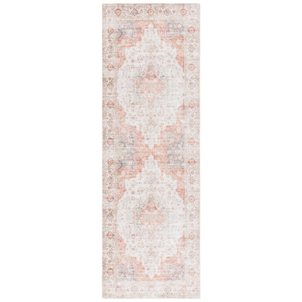 Arizona 3 ft. x 8 ft. Beige/Rust Oriental Runner Rug