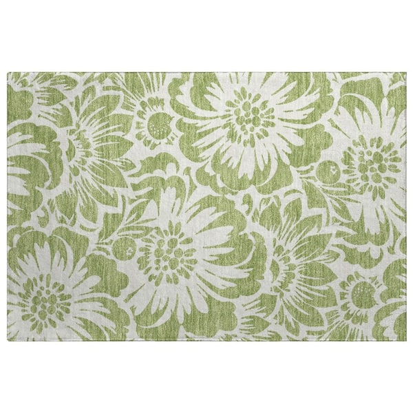 Dream Shag Premium Machine Washable Abstract ADS551 Aloe 2 ft. x 3 ft. Accent Rug