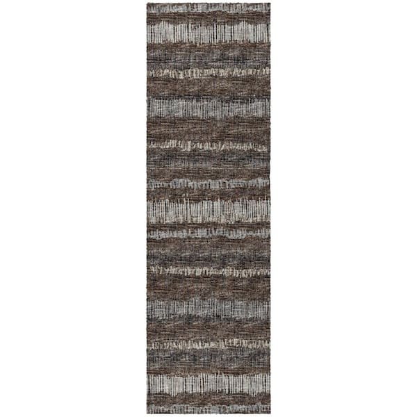 Dream Shag Premium Machine Washable Abstract ADS37 Brown 2 ft. x 7 ft. Runner Rug