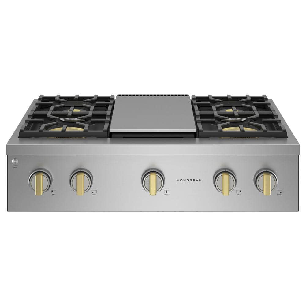 36 in. Gas Cooktop in Stainless Steel with 4-Burners