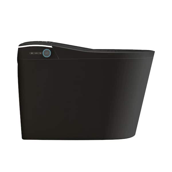 Elongated Bidet Toilet 1. 28 GPF in Black w/Auto Open and Flush Auto Soft Close Seat and Hands-Free Adjusted Heated Seat