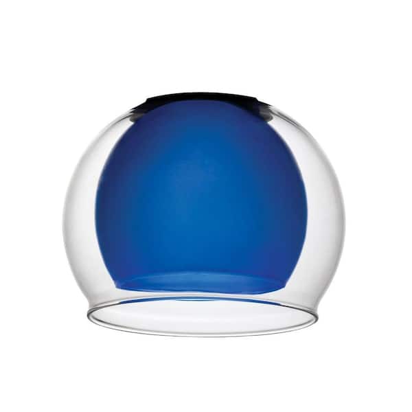 Lithonia Lighting Blue Glass with Clear Glass Bowl Shade for LED Mini Pendant