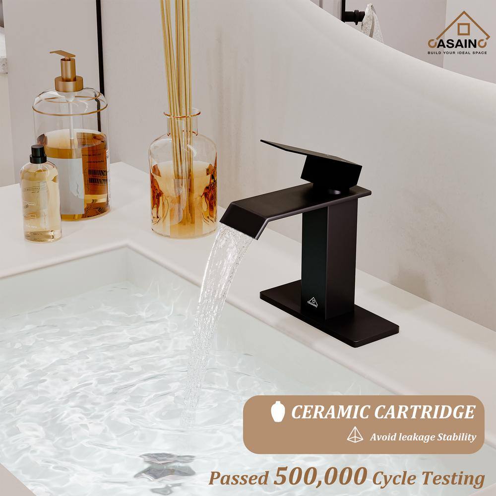 Matte Black Stainless Steel Single Handle Bathroom Faucet
