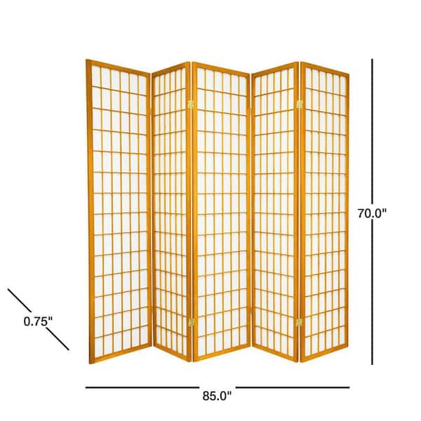 6 ft. Honey 5-Panel Room Divider