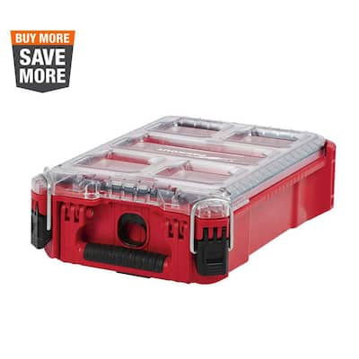 Milwaukee 10-Compartment Red Deep Pro Portable Tool Box with Storage and Organization  Bins for Small Parts 223875 - The Home Depot