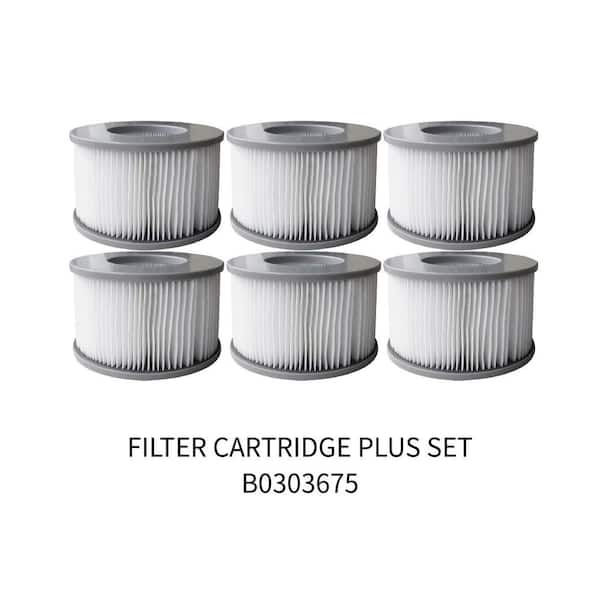 Draaien jeugd Met opzet M SPA 1 Pack of Filter Cartridge Plus Set for MSpa Series of Inflatable Hot  tub and Spas (comes with 6 Filters) B0303675 - The Home Depot