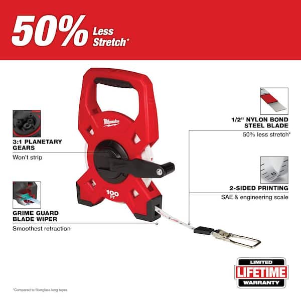 Open Reel 100 ft. SAE Tape Measure