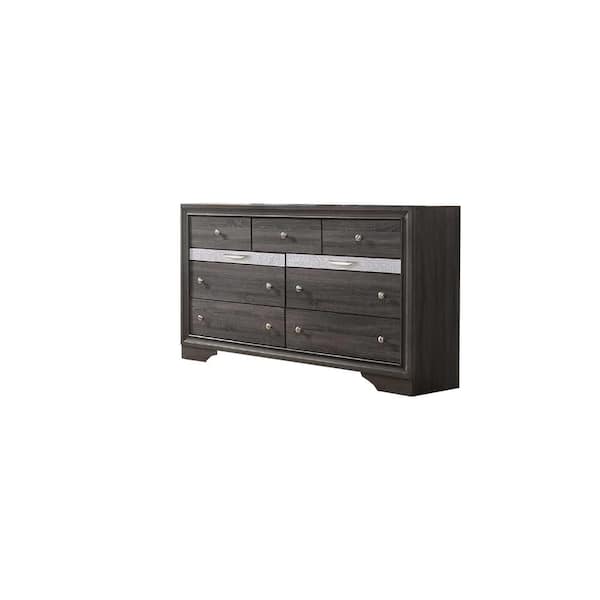 Best Quality Furniture David Grey 9-Drawer 17 in. W Dresser