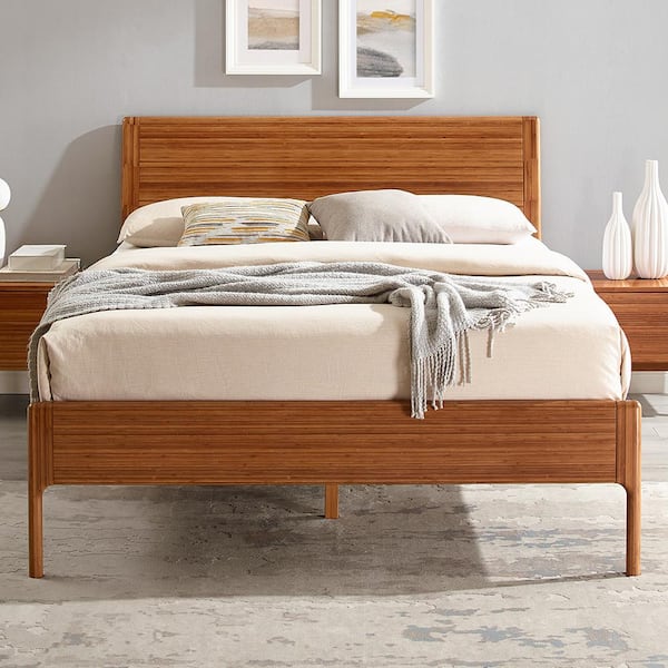 Unbranded Hansen Brown Copper Wood Frame California King Platform Bed