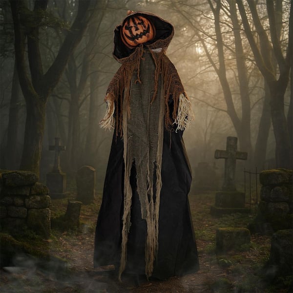 Karl home 70 in. Haunted Hat Pumpkin Man Halloween Animatronic