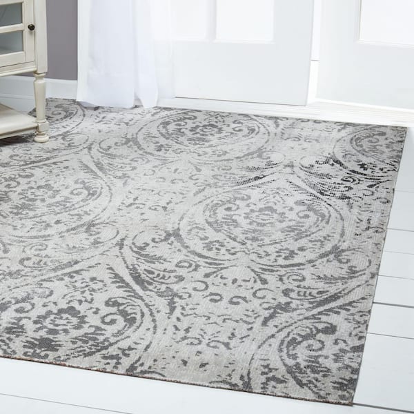 Patio Sofia Juniper Ivory/Gray 5 ft. x 7 ft. Medallion Indoor/Outdoor Area Rug