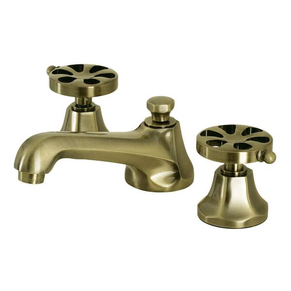 Kingston Brass Belknap 8 in. Widespread 2-Handle Bathroom Faucet in Antique Brass