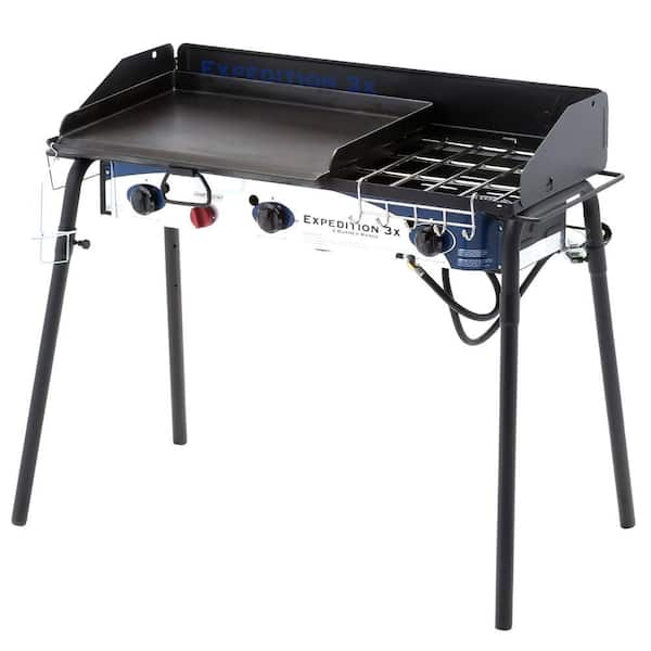 Camp Chef Expedition 3X 3-Burner Portable Propane Gas Grill in Black with Griddle