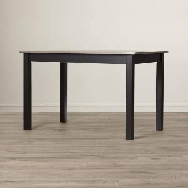 Carolina Cottage Carter Black Stainless Steel Top Dining Table