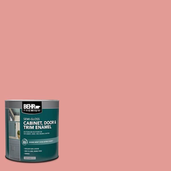 BEHR PREMIUM 1 qt. #M160-4A Sunset Pink Semi-Gloss Enamel Interior/Exterior Cabinet, Door & Trim Paint