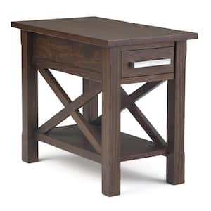 Kitchener Solid Wood 14 in. Wide Contemporary Narrow Side Table in Warm Walnut Brown
