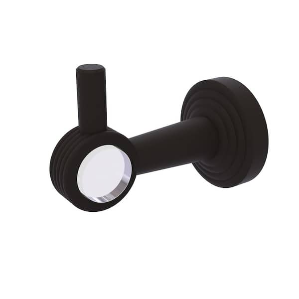 Allied Brass Pacific Beach Collection J-Hook Robe/Towel Hook with Groovy Accents in Oil Rubbed Bronze