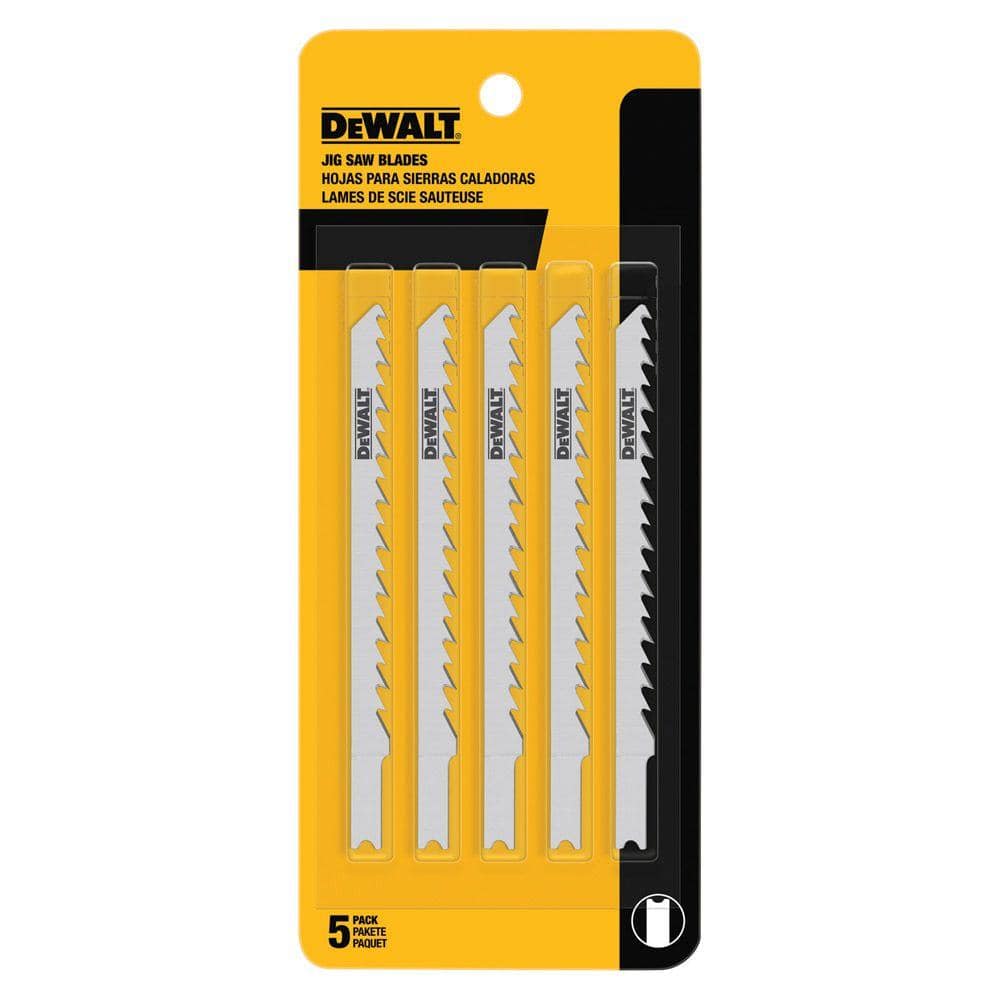 DEWALT 4 in. 6 TPI Fast Wood Cutting Jig Saw Blade BiMetal UShank (5