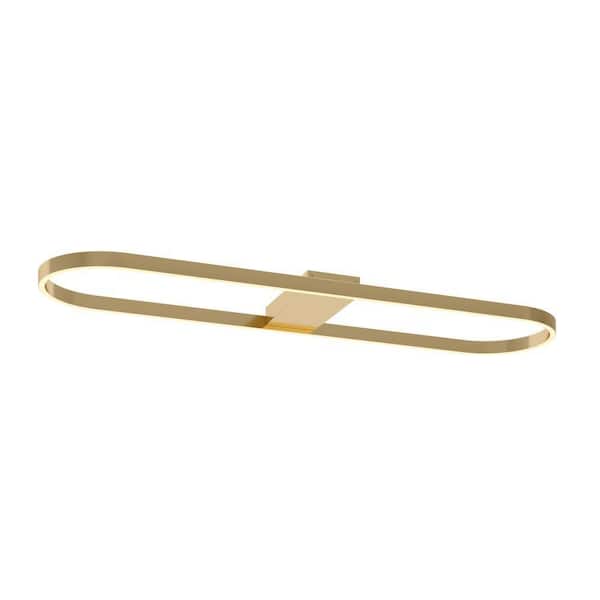 AFX Glo 2.5 in. 1-Light Satin Brass LED Semi-Flush Mount