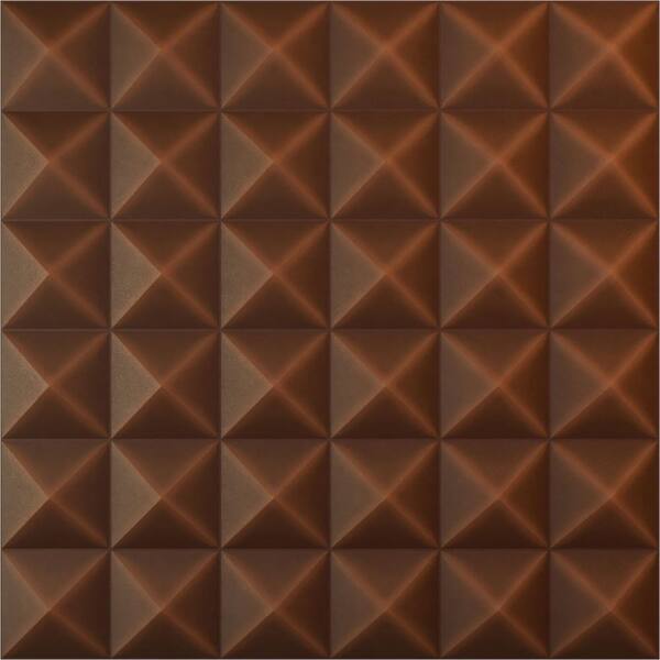 Ekena Millwork 19 5/8 in. x 19 5/8 in. Damon EnduraWall Decorative 3D Wall Panel, Aged Metallic Rust (12-Pack for 32.04 Sq. Ft.)
