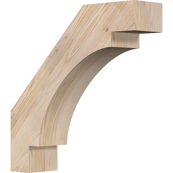 Ekena Millwork 5 1/2"W x 22"D x 22"H Merced Smooth Knee Brace, Douglas Fir
