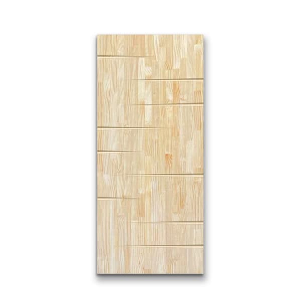 CALHOME 34 in. x 80 in. Natural Solid Wood Unfinished Interior Door Slab
